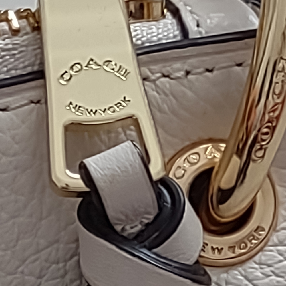Coach chalk gold Remi refined pebble leather hobo crossbody bag - Picture 4 of 15
